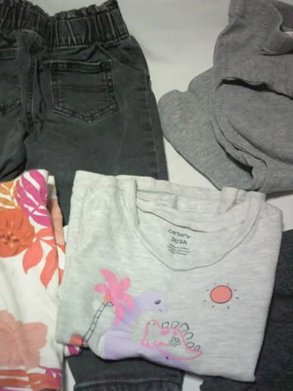 LOT TODDLER GIRLS 2-3T SHORT OUTFIT JEANS PANTS & T-SHIRTS CARTER'S OLD NAVY JOE